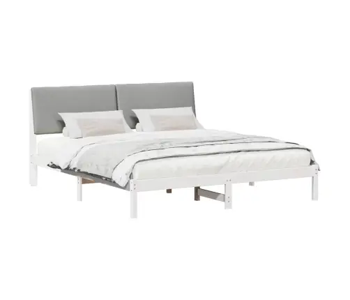 Beti Raam Peaga Valge Ja Helehall 200 X 200 Cm Männipuit