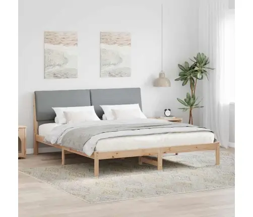 Lovos Rėmas Ruda Ir Šviesiai Pilka 180 X 200 Cm Pušies Masyvas