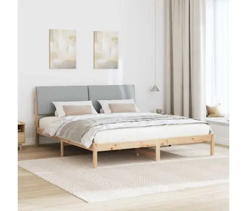 Lovos Rėmas Ruda Ir Šviesiai Pilka 180 X 200 Cm Pušies Masyvas