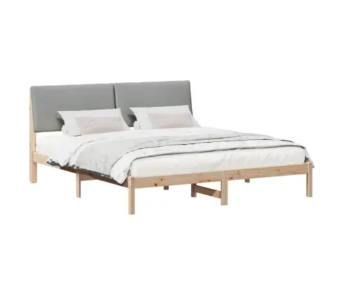 Lovos Rėmas Ruda Ir Šviesiai Pilka 180 X 200 Cm Pušies Masyvas
