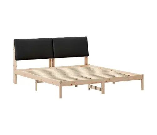 Gultas Rāmis Brūna Un Melna 180 X 200 Cm Priedes Masīvkoks Vidaxl