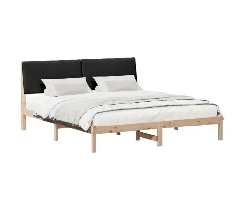 Gultas Rāmis Brūna Un Melna 180 X 200 Cm Priedes Masīvkoks Vidaxl