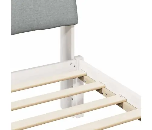 Gultas Rāmis Ar Galvas Klāju Balts Un Gaiši Pelēks 180 X 200 Cm Vidaxl