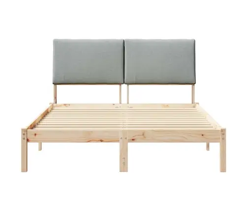 Gultas Rāmis Ar Galvas Klāju Brūna Un Gaiši Pelēka 150 X 200 Cm Vidaxl