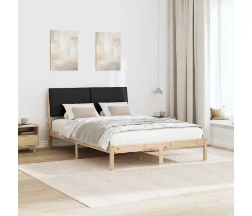 Gultas Rāmis Brūna Un Melna 150 X 200 Cm Priedes Masīvkoks Vidaxl