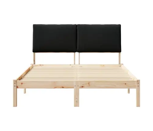 Gultas Rāmis Brūna Un Melna 150 X 200 Cm Priedes Masīvkoks Vidaxl