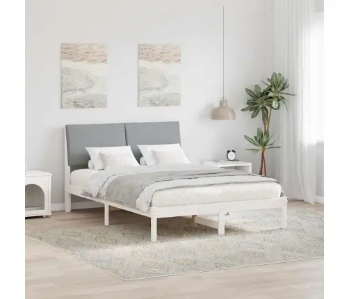 Beti Raam Peaga Valge Ja Helehall 150 X 200 Cm Männipuit