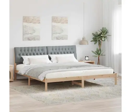 Gultas Rāmis Ar Polsterētu Galvas Balstu Brūna 200 X 200 Cm Vidaxl