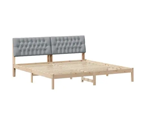 Gultas Rāmis Ar Polsterētu Galvas Balstu Brūna 200 X 200 Cm Vidaxl