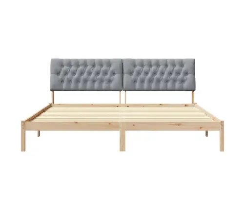 Gultas Rāmis Ar Polsterētu Galvas Balstu Brūna 200 X 200 Cm Vidaxl