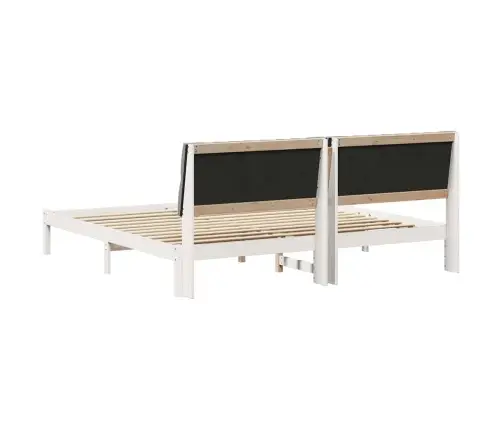 Gultas Rāmis Ar Polsterētu Galvas Balstu Balts 200 X 200 Cm Vidaxl