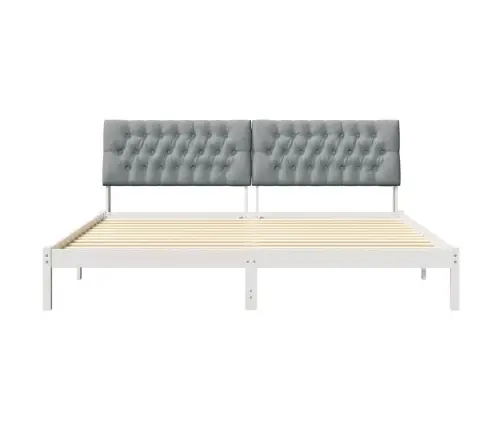 Gultas Rāmis Ar Polsterētu Galvas Balstu Balts 200 X 200 Cm Vidaxl