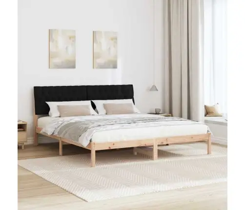 Gultas Rāmis Ar Polsterētu Galvas Balstu Brūna 180 X 200 Cm Vidaxl