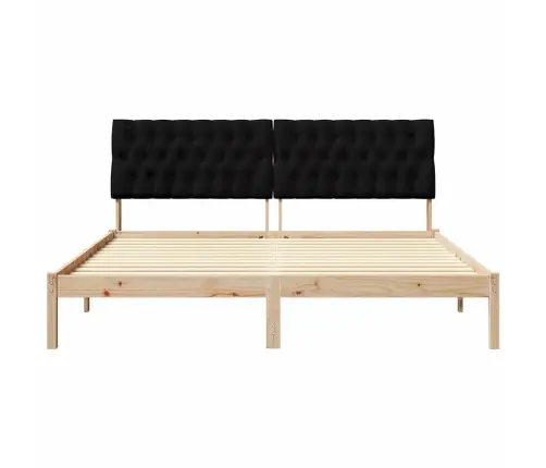 Gultas Rāmis Ar Polsterētu Galvas Balstu Brūna 180 X 200 Cm Vidaxl