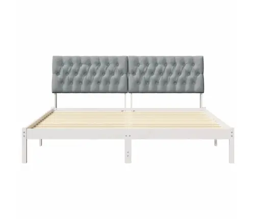 Gultas Rāmis Ar Polsterētu Galvas Balstu Balts 180 X 200 Cm Vidaxl