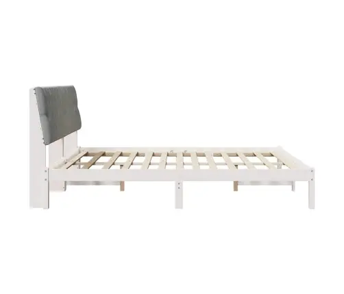 Gultas Rāmis Ar Polsterētu Galvas Balstu Balts 180 X 200 Cm Vidaxl