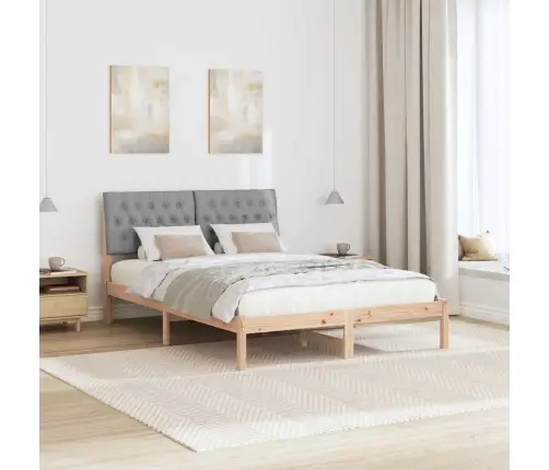 Voodiraam Pehme Peatoega Peaga Pruun 160 X 200 Cm Männipuit