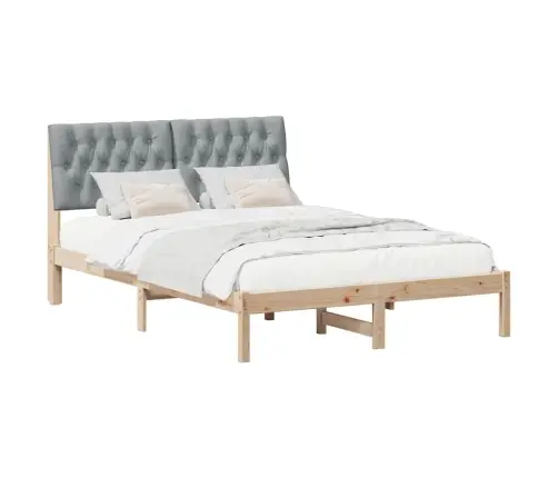 Voodiraam Pehme Peatoega Peaga Pruun 160 X 200 Cm Männipuit