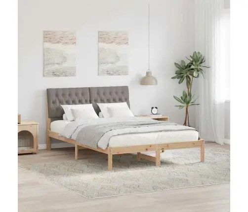 Gultas Rāmis Ar Polsterētu Galvas Balstu Brūna 150 X 200 Cm Vidaxl