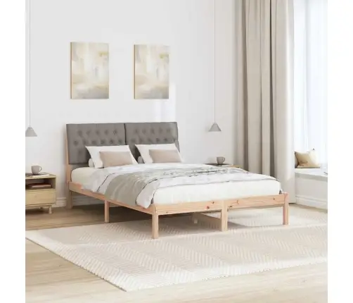 Gultas Rāmis Ar Polsterētu Galvas Balstu Brūna 150 X 200 Cm Vidaxl