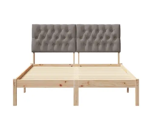 Gultas Rāmis Ar Polsterētu Galvas Balstu Brūna 150 X 200 Cm Vidaxl