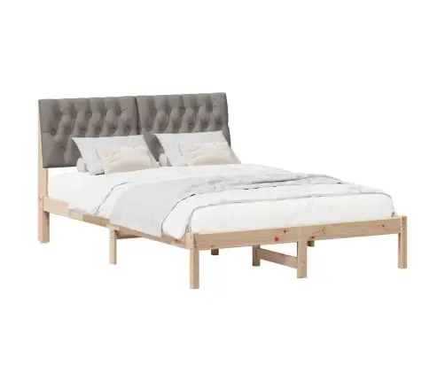 Gultas Rāmis Ar Polsterētu Galvas Balstu Brūna 150 X 200 Cm Vidaxl