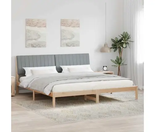 Gultas Rāmis Ar Galvas Klāju Brūna 200 X 200 Cm Audums Vidaxl