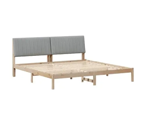 Gultas Rāmis Ar Galvas Klāju Brūna 200 X 200 Cm Audums Vidaxl