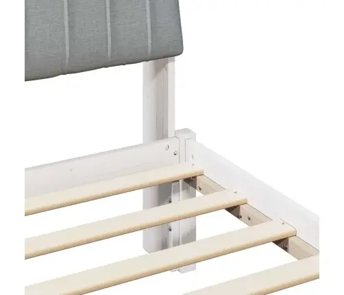 Gultas Rāmis Ar Galvas Klāju Balts 200 X 200 Cm Audums Vidaxl