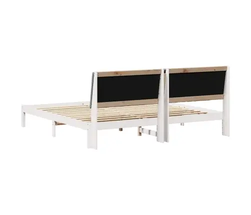 Gultas Rāmis Ar Galvas Klāju Balts 200 X 200 Cm Audums Vidaxl