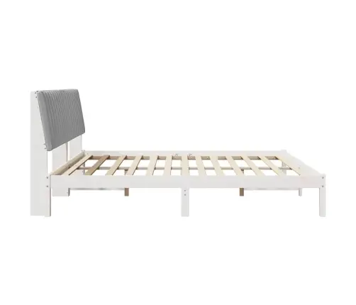 Gultas Rāmis Ar Galvas Klāju Balts 200 X 200 Cm Audums Vidaxl