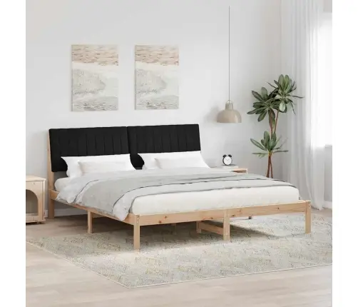 Gultas Rāmis Ar Galvas Klāju Brūna 180 X 200 Cm Audums Vidaxl