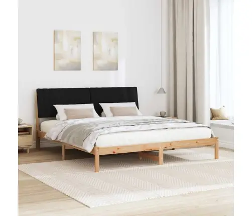 Gultas Rāmis Ar Galvas Klāju Brūna 180 X 200 Cm Audums Vidaxl