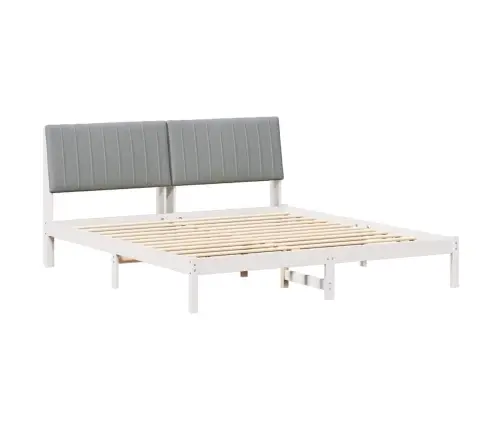 Gultas Rāmis Gaiši Pelēks 180 X 200 Cm Ciets Priedes Koks Vidaxl