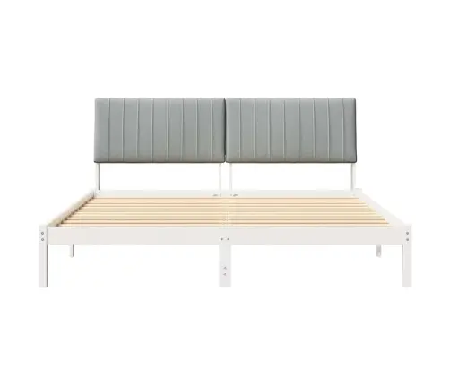 Gultas Rāmis Gaiši Pelēks 180 X 200 Cm Ciets Priedes Koks Vidaxl