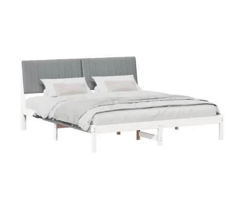 Gultas Rāmis Gaiši Pelēks 180 X 200 Cm Ciets Priedes Koks Vidaxl