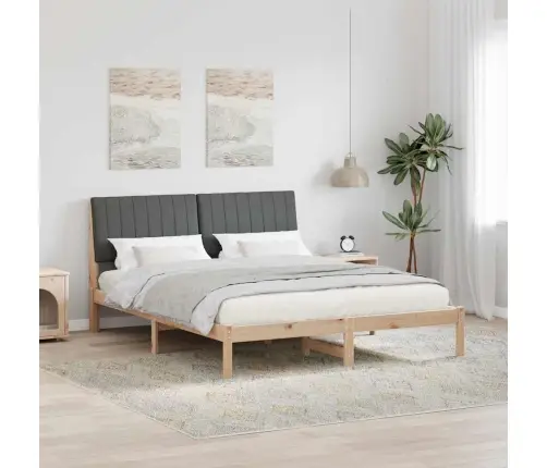 Gultas Rāmis Ar Galvas Klāju Brūna 160 X 200 Cm Audums Vidaxl