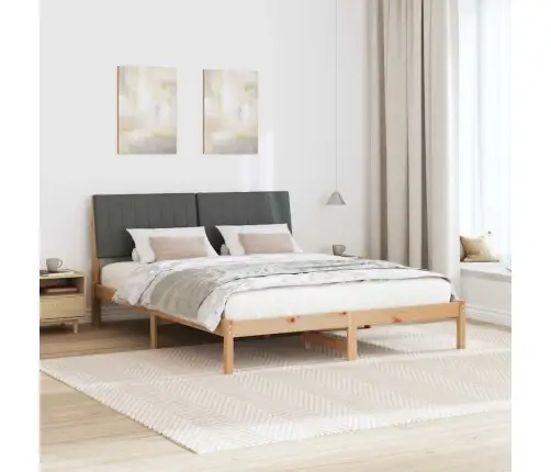 Gultas Rāmis Ar Galvas Klāju Brūna 160 X 200 Cm Audums Vidaxl