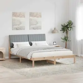 Gultas Rāmis Ar Galvas Klāju Brūna 150 X 200 Cm Audums Vidaxl Gultas Rāmis Ar Galvas Klāju Brūna 150 X 200 Cm Audums Vidaxl