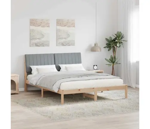 Gultas Rāmis Ar Galvas Klāju Brūna 150 X 200 Cm Audums Vidaxl