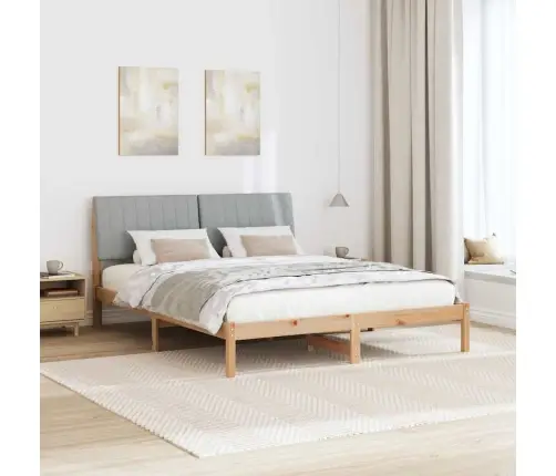 Gultas Rāmis Ar Galvas Klāju Brūna 150 X 200 Cm Audums Vidaxl