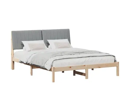 Gultas Rāmis Ar Galvas Klāju Brūna 150 X 200 Cm Audums Vidaxl