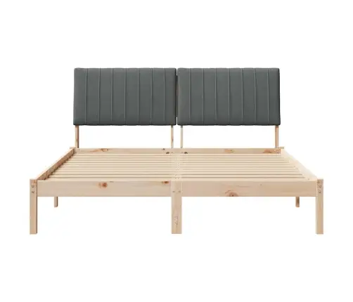 Gultas Rāmis Ar Galvas Klāju Brūna 150 X 200 Cm Audums Vidaxl