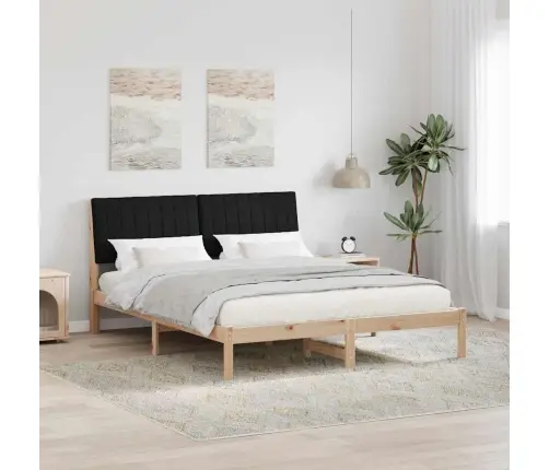 Gultas Rāmis Ar Galvas Klāju Brūna 150 X 200 Cm Audums Vidaxl