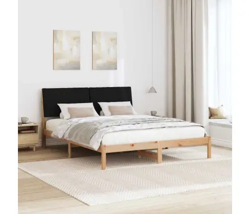 Gultas Rāmis Ar Galvas Klāju Brūna 150 X 200 Cm Audums Vidaxl