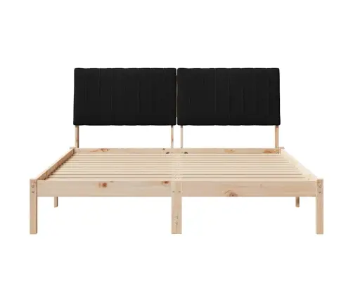 Gultas Rāmis Ar Galvas Klāju Brūna 150 X 200 Cm Audums Vidaxl