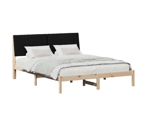 Gultas Rāmis Ar Galvas Klāju Brūna 150 X 200 Cm Audums Vidaxl