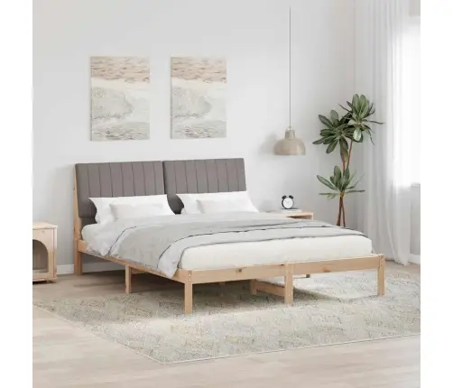 Voodi Raam Peaga Pruun 150 X 200 Cm Tahke Mänd