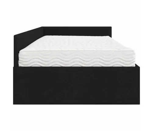 Stūra Gultas Rāmis Ar Matrači Cits 2 Pcs Melna Audums Vidaxl