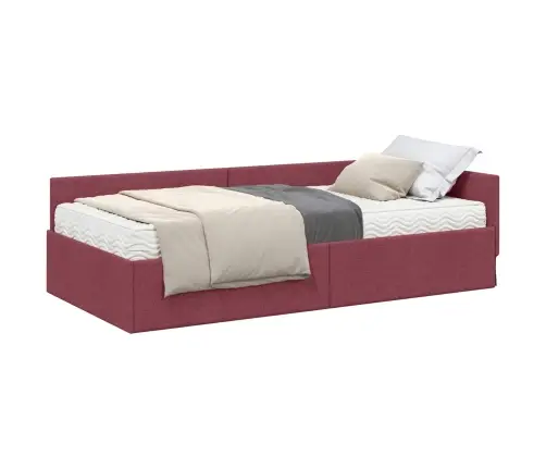 Nurgavoodi Raam Koos Madratsiga Muu Peaga 2 Pcs Punane Kangas